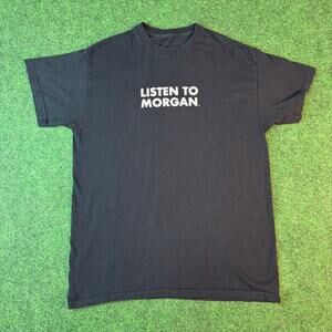 Forty Hammers Listen to Morgan Men's T-Shirt Black Graphic Tee Country Music